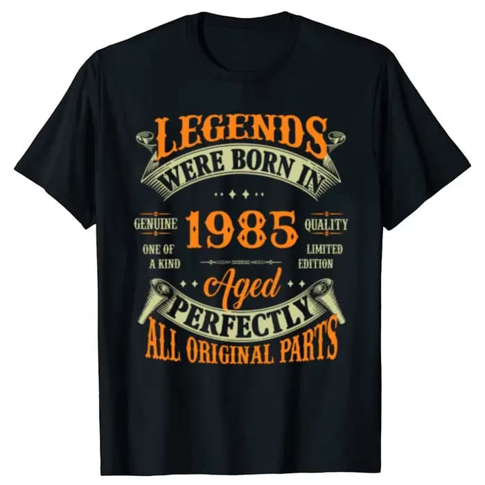 T-shirt rétro pour hommes, édition 40e anniversaire, édition 1985, été, 100% coton, mode décontracté