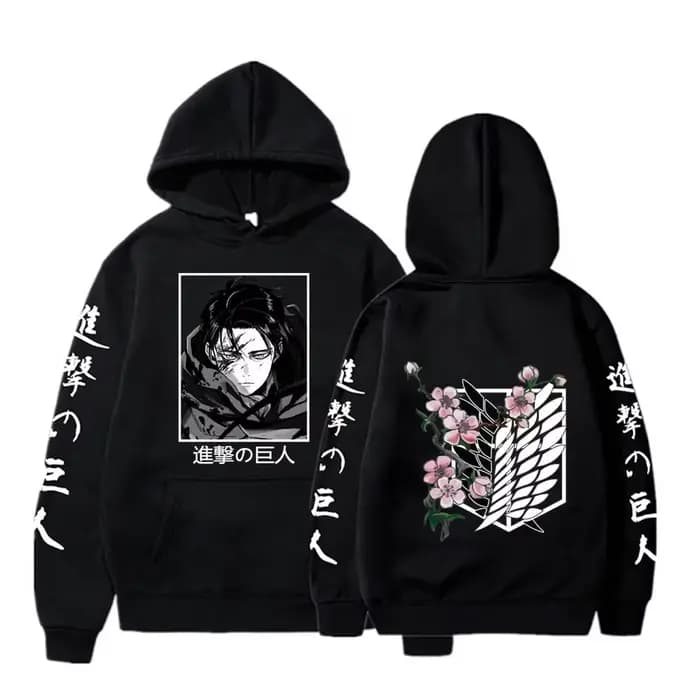 Sweat à capuche graphique Levi Attack AngiLarge pour hommes et femmes, vêtements d'automne chauds, h