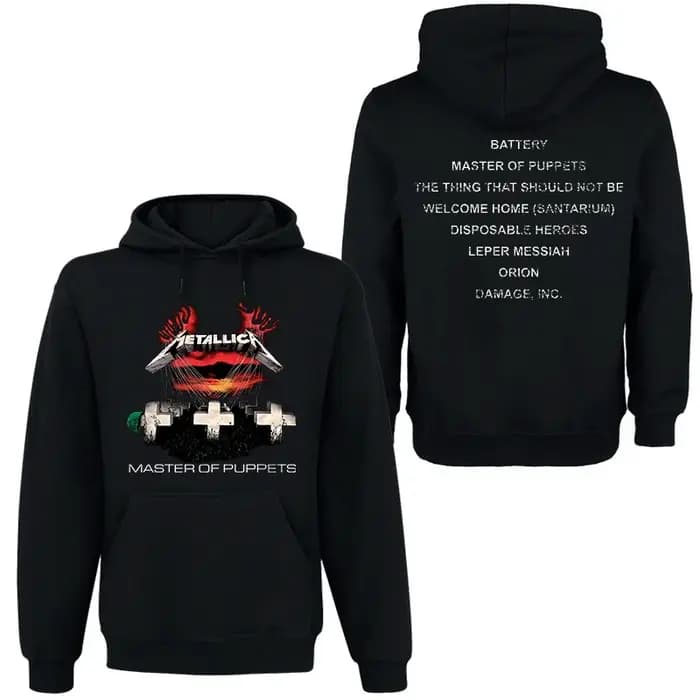 METALLICA Band Rock Dark Wind Sweat à capuche pour hommes Street Hip Hop Top Pull à capuche conforta