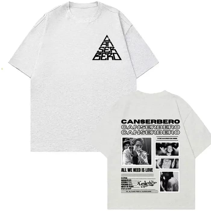 Canserbero tout ce dont nous avons besoin est amour Album 2025 Tour T-shirts hommes femmes Harajuku Vintage