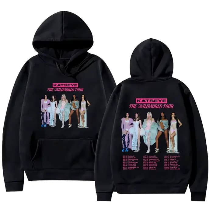 KATSEYE The Wildworld Tour Hoodies Kpop Harajuku Fashion Y2K Sweatshirts Hommes Femmes Manches Longu