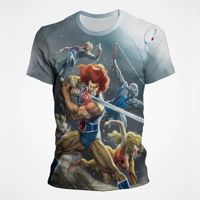 Thundercats dessin animé 3D impression T-Shirts hommes femmes mode Streetwear surdimensionné à manches courtes t-shirt