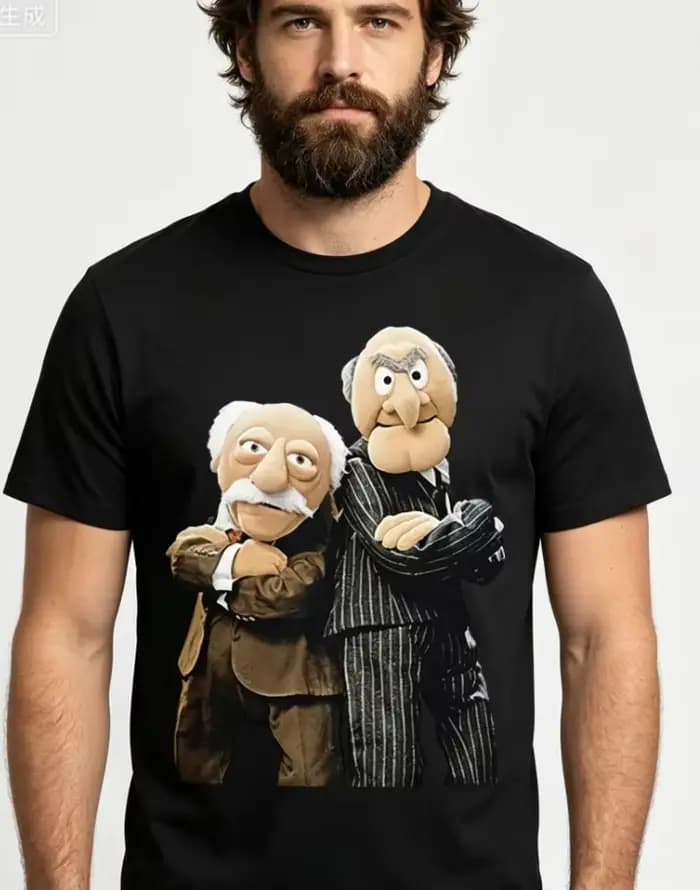 T-shirt noir Statler et Waldorf pour hommes