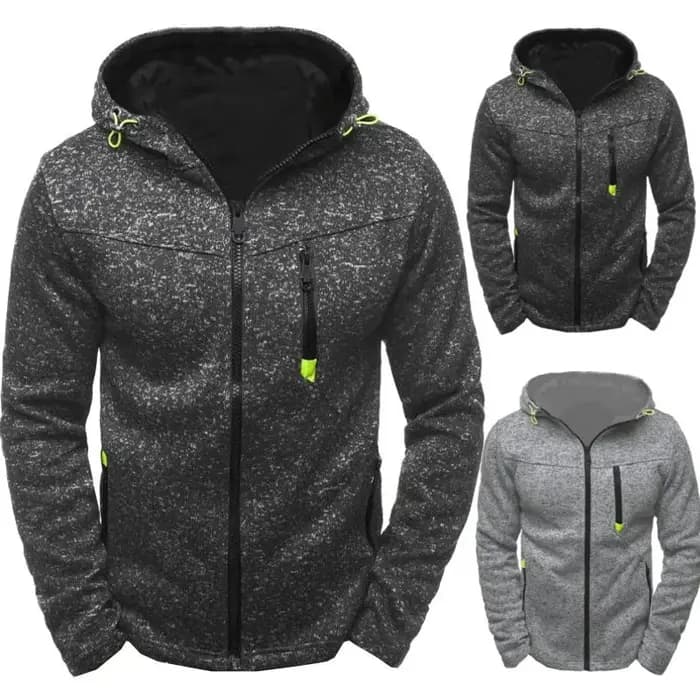 Sweat à capuche pour hommes avec poches latérales à glissière mince laine couleur unie survêtement d