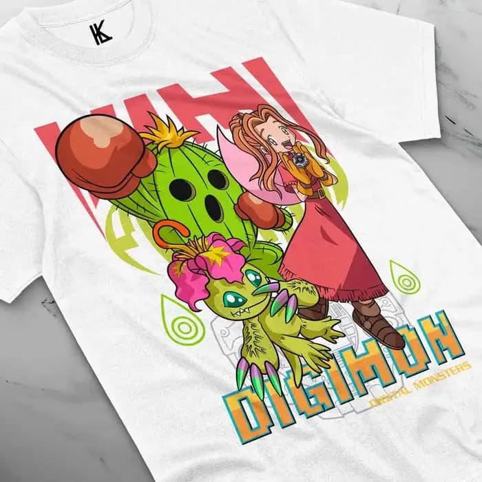 Mimi Y Palmon Digimon aventure T-shirt Guilmon