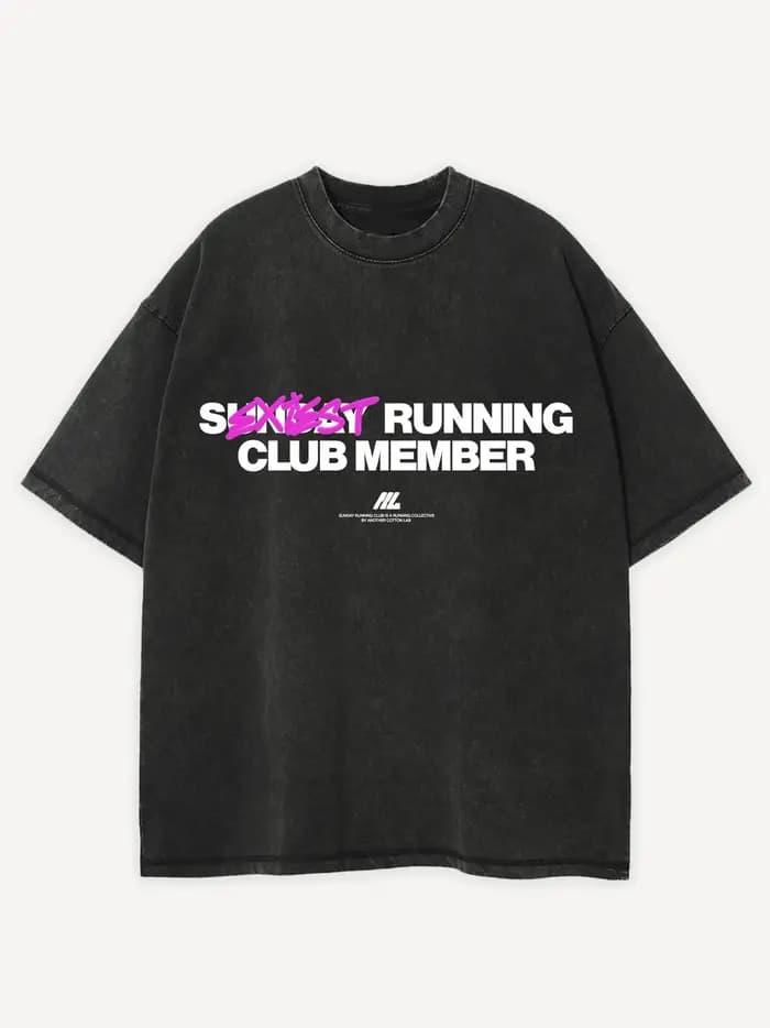 T-shirt surdimensionné lavé le plus sexy membre du club de course