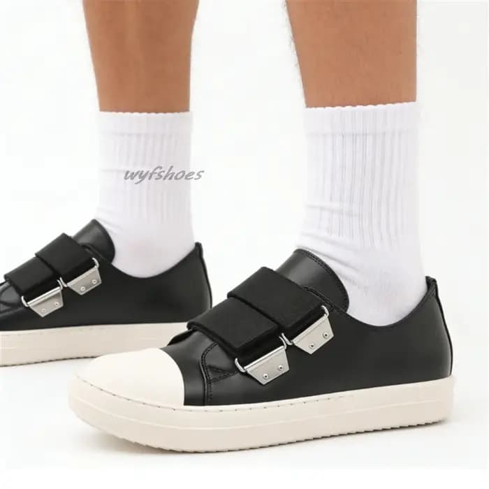 Baskets plateforme en cuir noir pour hommes et femmes