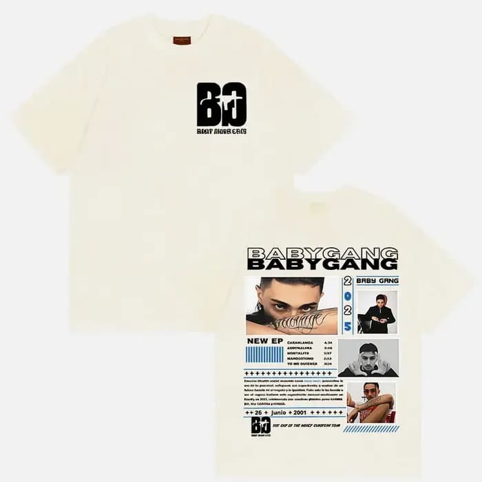 Rappeur bébé Gang Tour 2025 Merch t-shirts hommes Style rétro gothique à manches courtes T-shirt Hip Hop vêtements