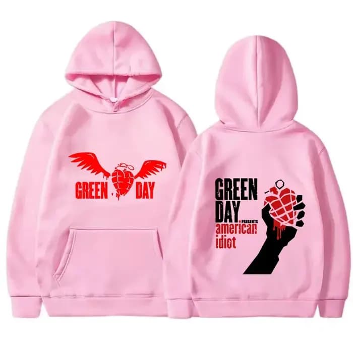 Sweat-shirt à capuche imprimé vert pour hommes