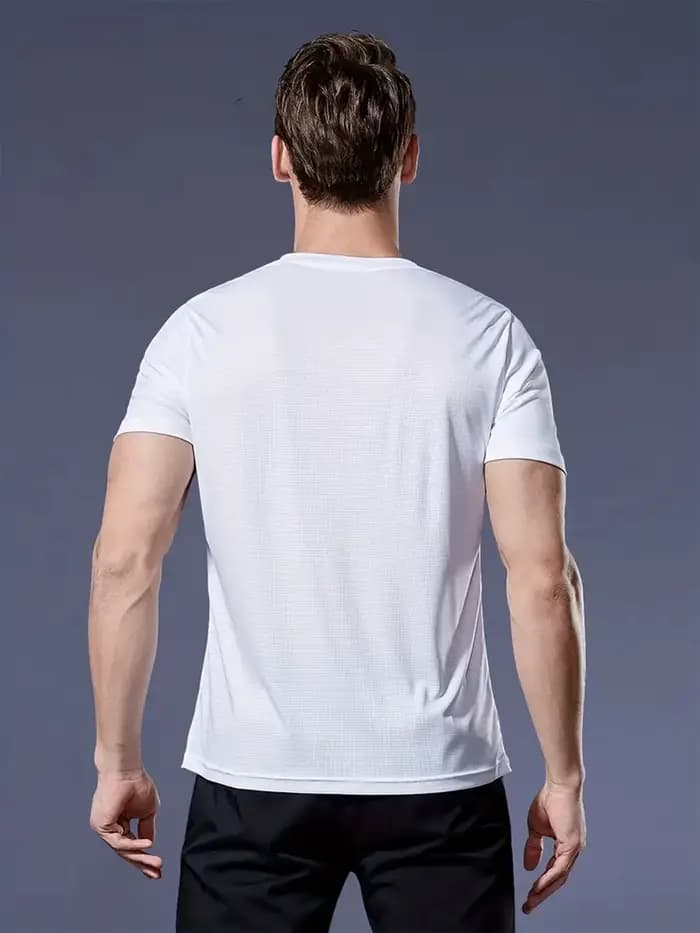 T-Shirt col rond 4 couleurs noir et blanc gris marine ultra-léger homme séchage rapide respirant chemise absorbant la