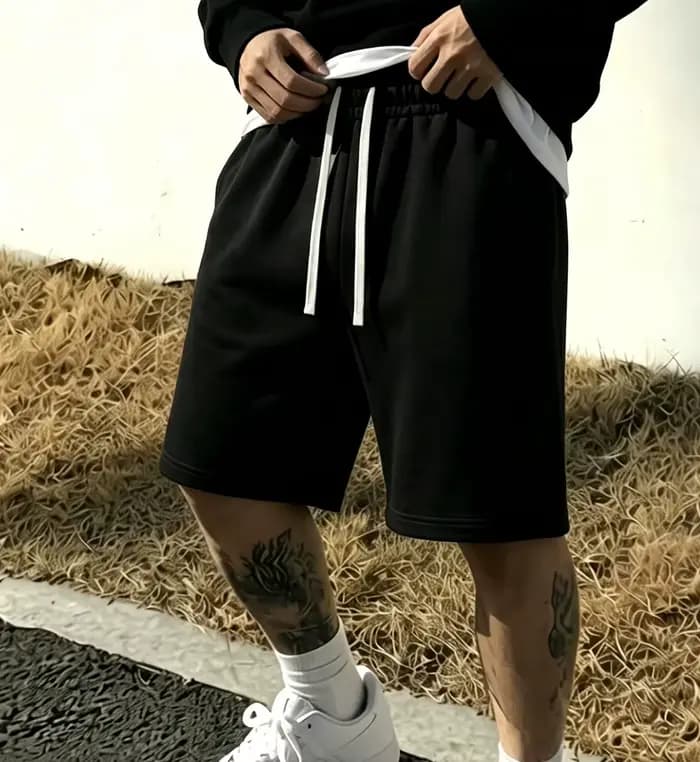 Shorts gris basiques simples pour hommes