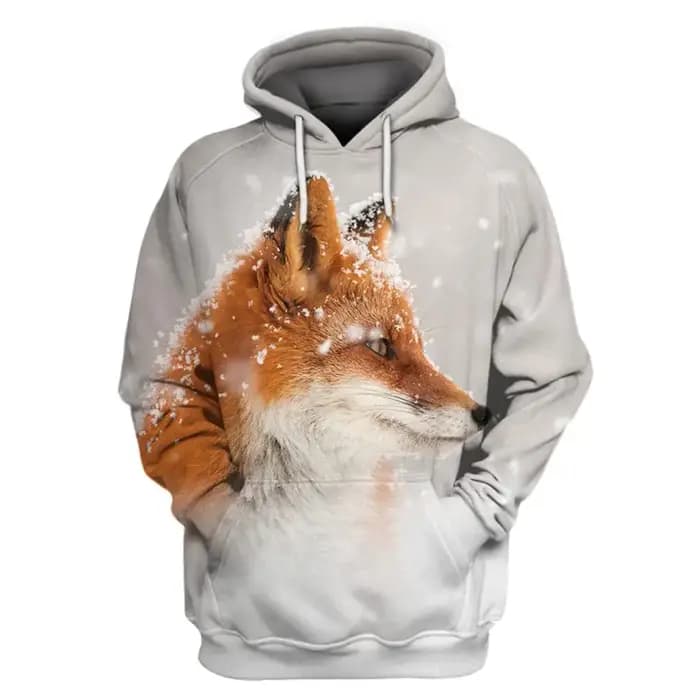 Sweat à capuche imprimé renard animal pour hommes et femmes