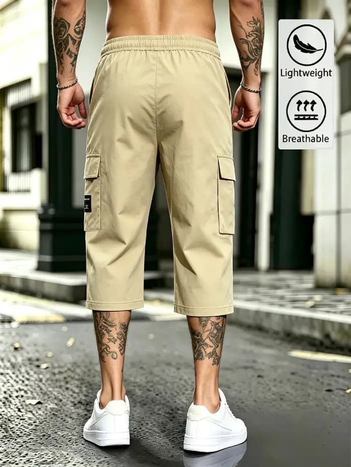 Pantalon cargo capri streetwear pour homme