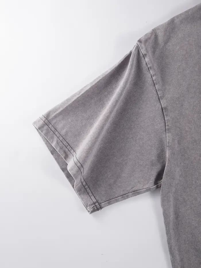 T-Shirts délavés à motif de plante pour hommes, en coton respirant, décontracté, doux, confortable,
