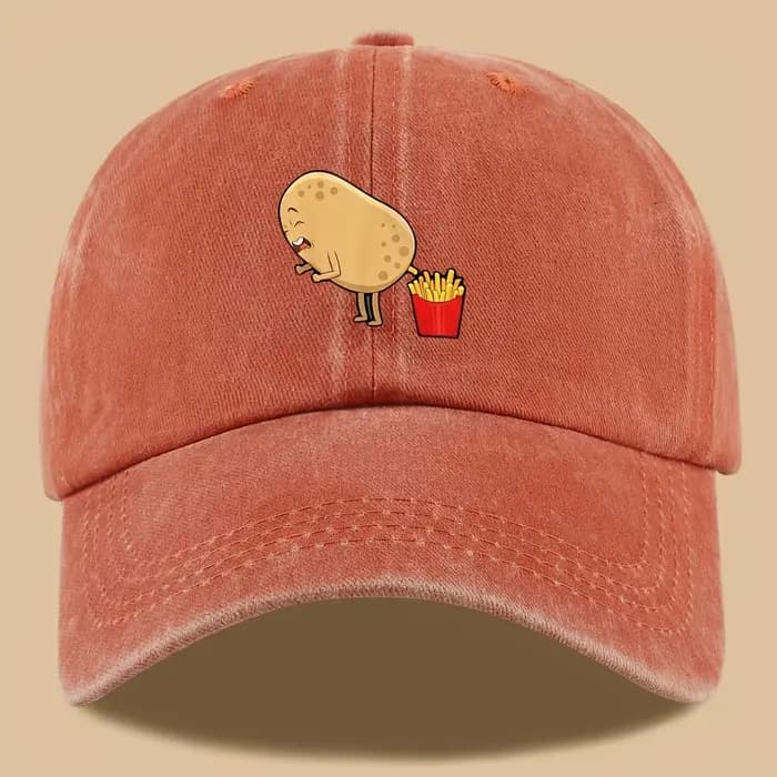 Casquette de baseball imprimée de pommes de terre humoristiques