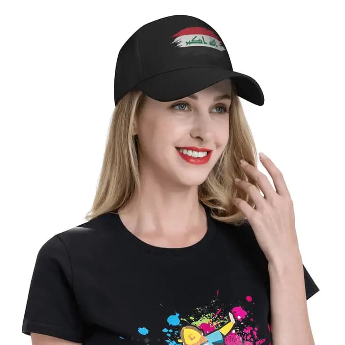 Casquette de baseball au design du drapeau irakien (IRQ) de Bagdad