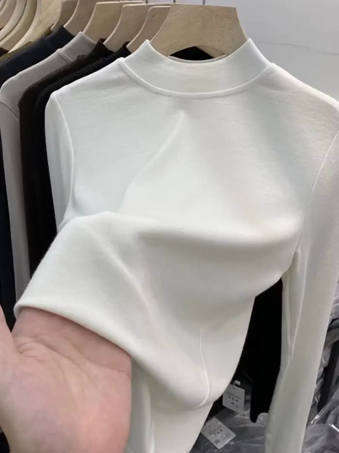 T-shirt blanc basique en pur coton de haute qualité pour femmes