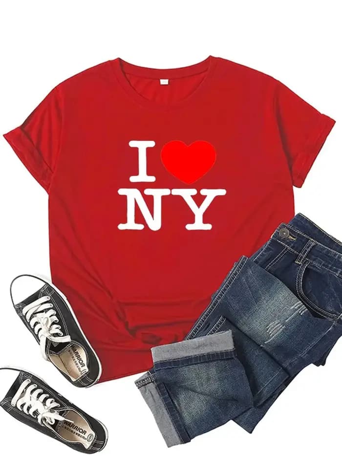 T-shirt graphique I Love NY New York pour femme