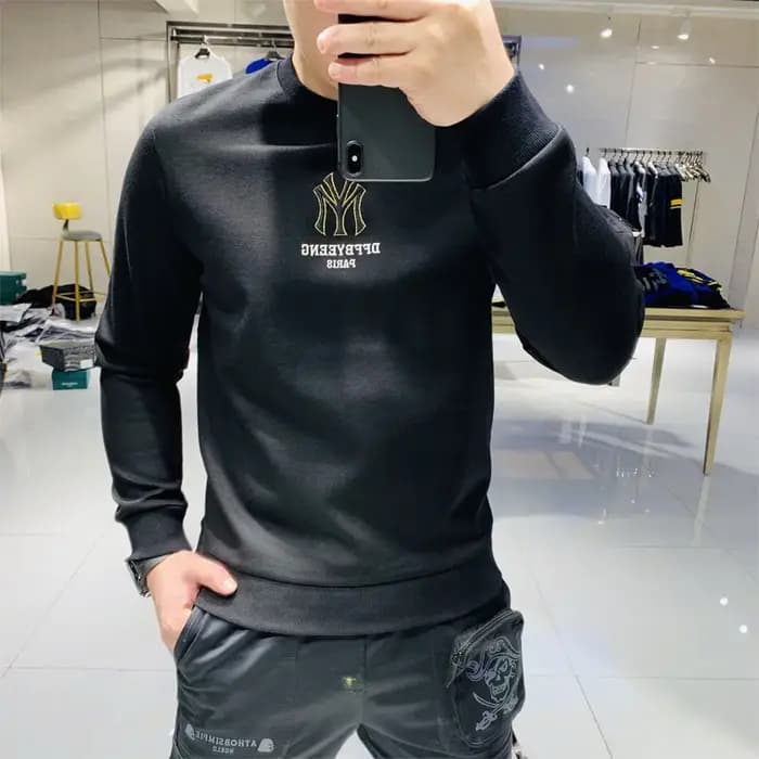 Beaux hommes sweats à capuche Simple marque Logo broderie nouveau automne conception coréenne pull décontracté coton