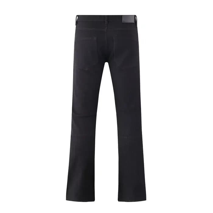 Jean Baggy pour hommes, Streetwear, broderie florale sur le côté intérieur, noir, bleu, poches droit
