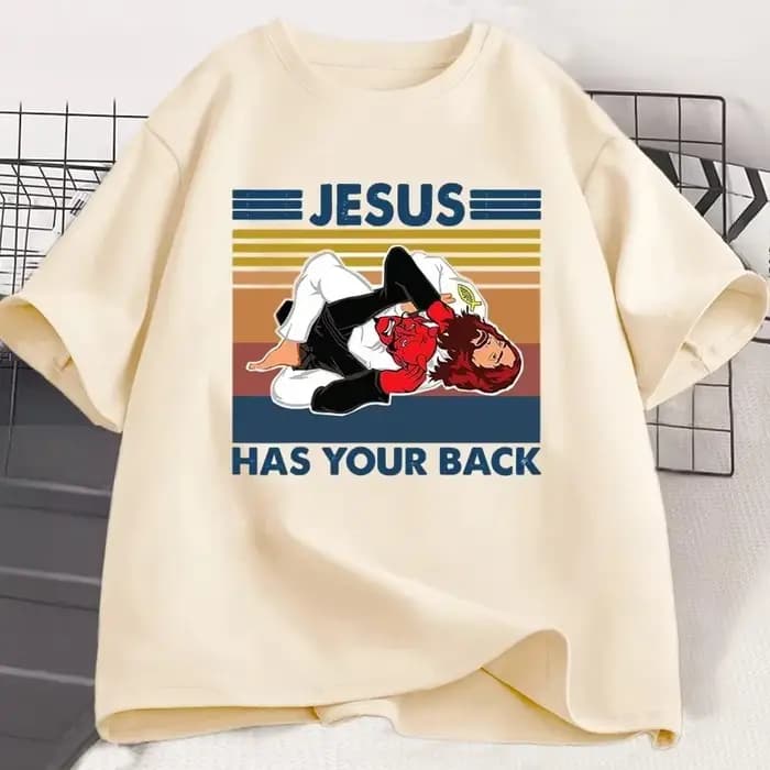 T-shirt Jiu Jitsu Jesus Has Your Back