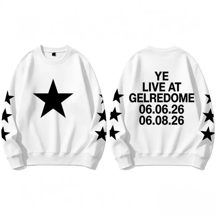Kanye West Live At Gelredome Pays-Bas 2026 Sweat-shirt à capuche imprimé Hip Hop pour femme et homme