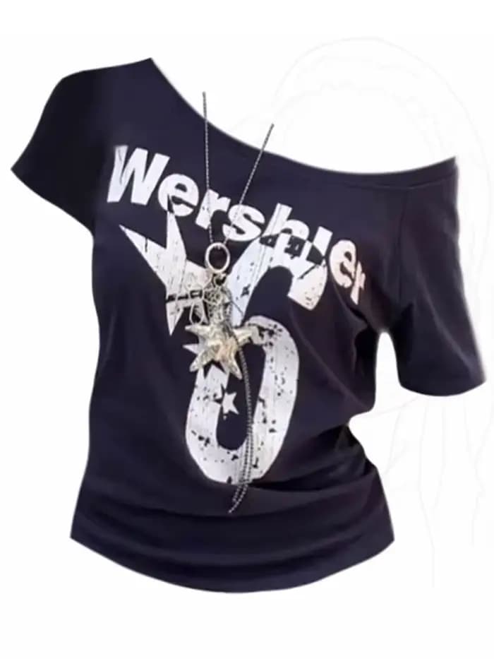 Été Y2k Sport épaules dénudées haut femmes Sexy Vintage années 2000 à manches courtes t-shirt dame corps basique
