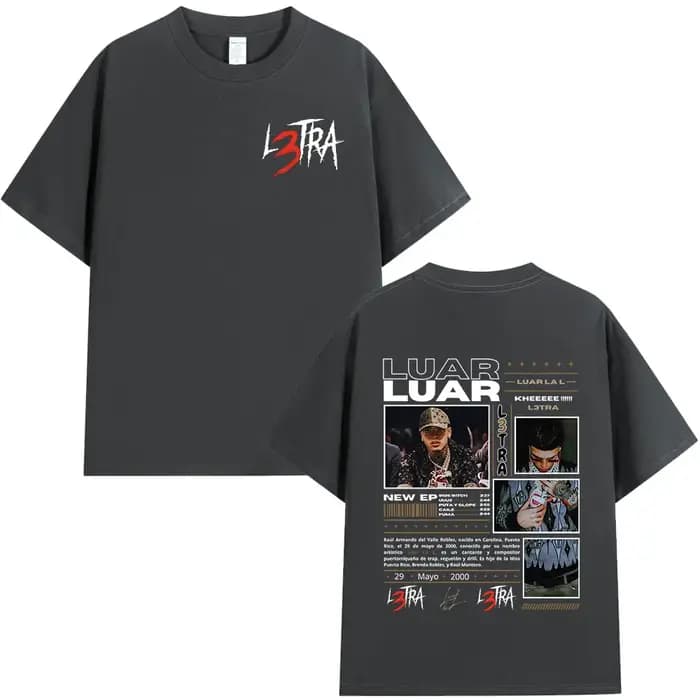 Rappeur Moonlight La L Album de musique L3TRA T-shirts hommes femmes Hip Hop mode manches courtes T-shirts Vintage surdimensionné Streetwear T-shirt