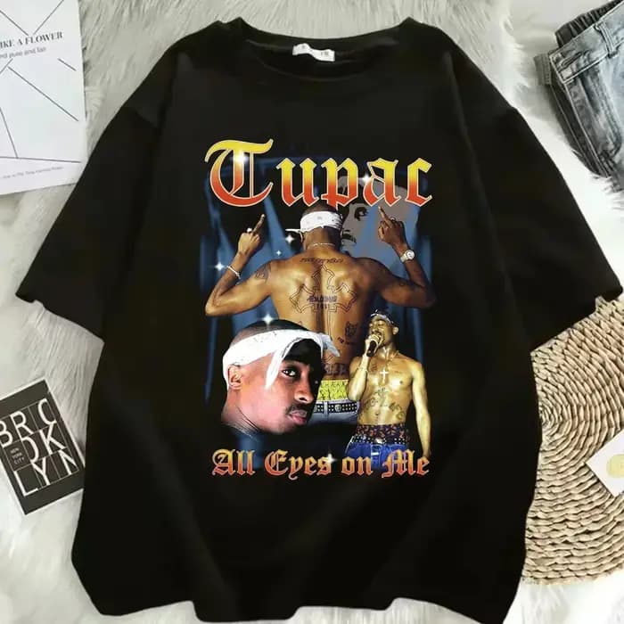 2024 Mode d'été T-shirt Rappeur Tupac Top Hip Hop Street Wear