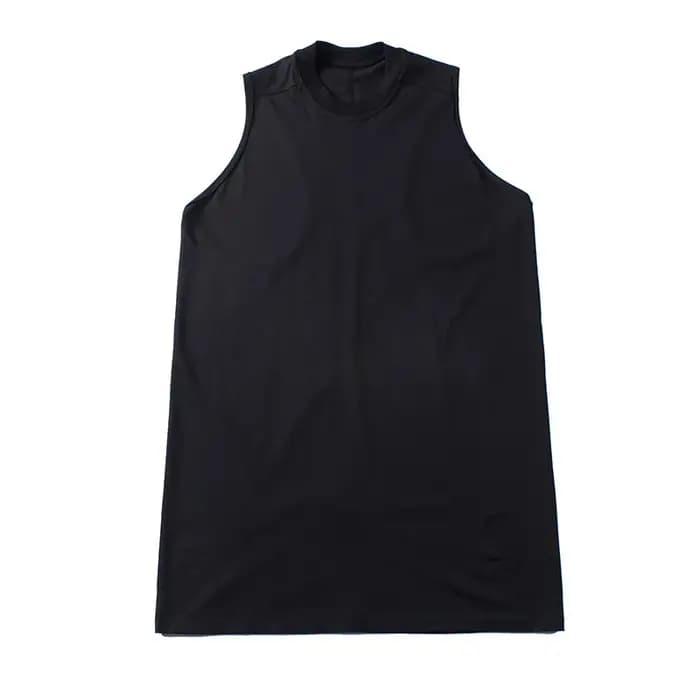 Dark RICK RO Style coton haute rue hommes couleur unie petit col épaules dénudées grand en forme de