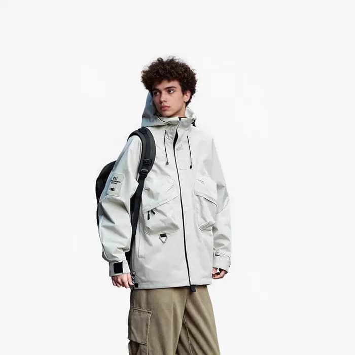 Veste à capuche coupe-vent pour homme, style automne, nouvelle collection, tendance, décontractée, style urbain, en fibre de polyester avec fermeture éclair