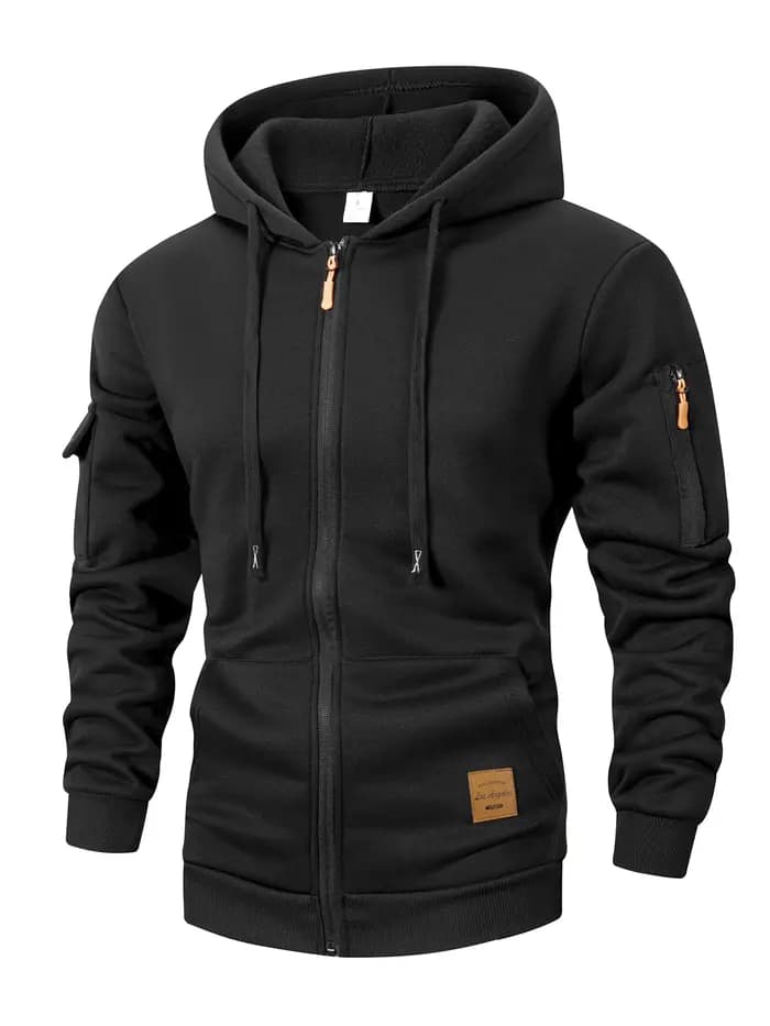 2025 nouveau automne hommes sweats à manches longues veste à capuche fermeture à glissière veste mâl