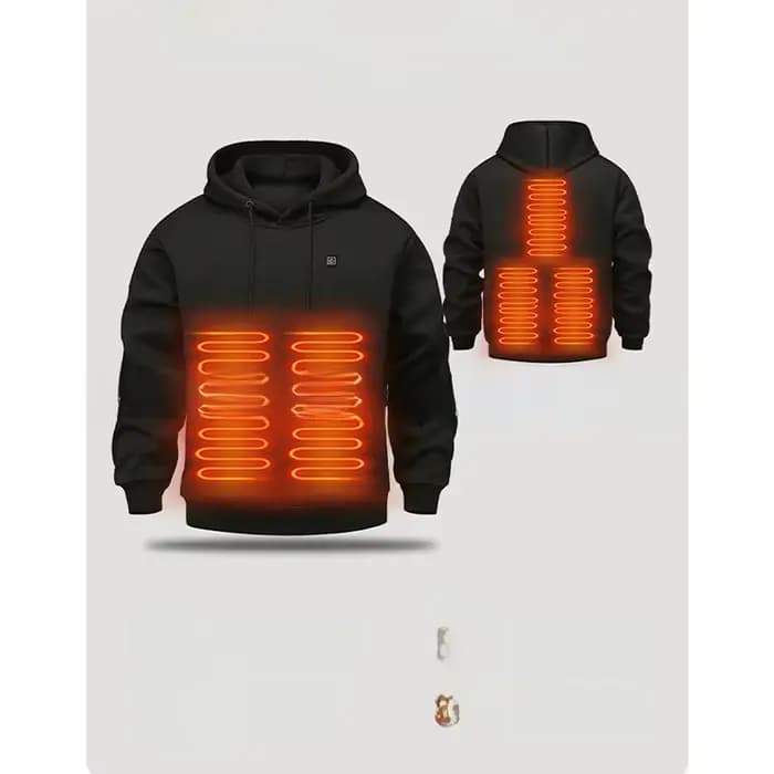Sweat à capuche doublé polaire chauffant pour hommes
