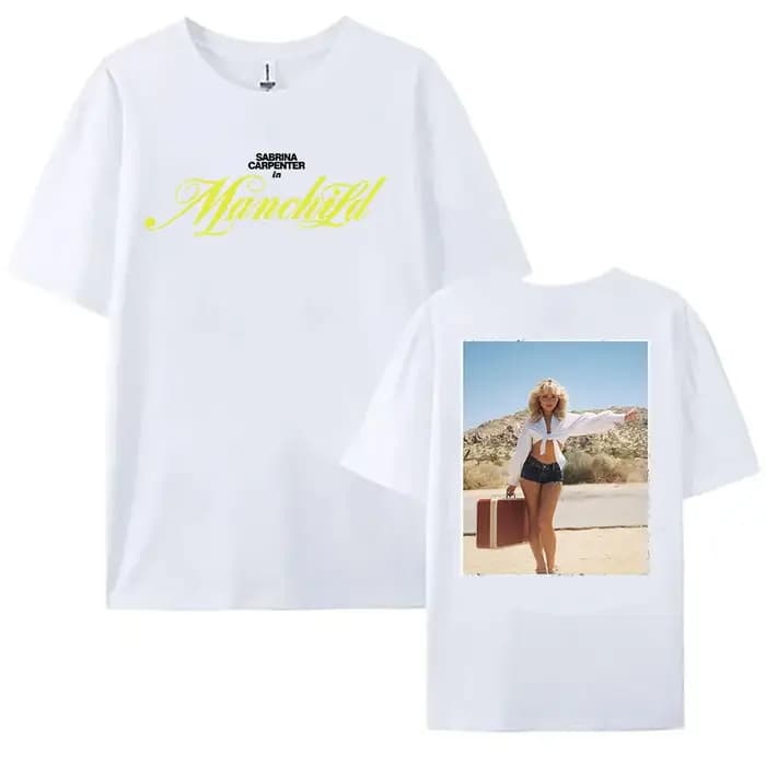 Sabrina charpentier Manchild imprimé T-shirt 2025 mode chanteur graphique t-shirts à manches courtes unisexe Streetwear été femme chemise
