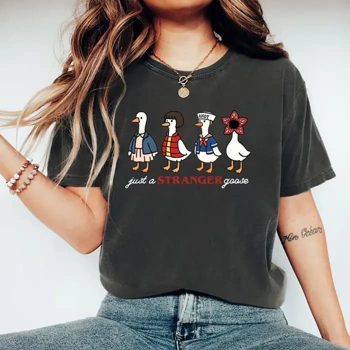 Juste un étranger oie T-Shirt drôle oie parodie chemise femmes à manches courtes graphique