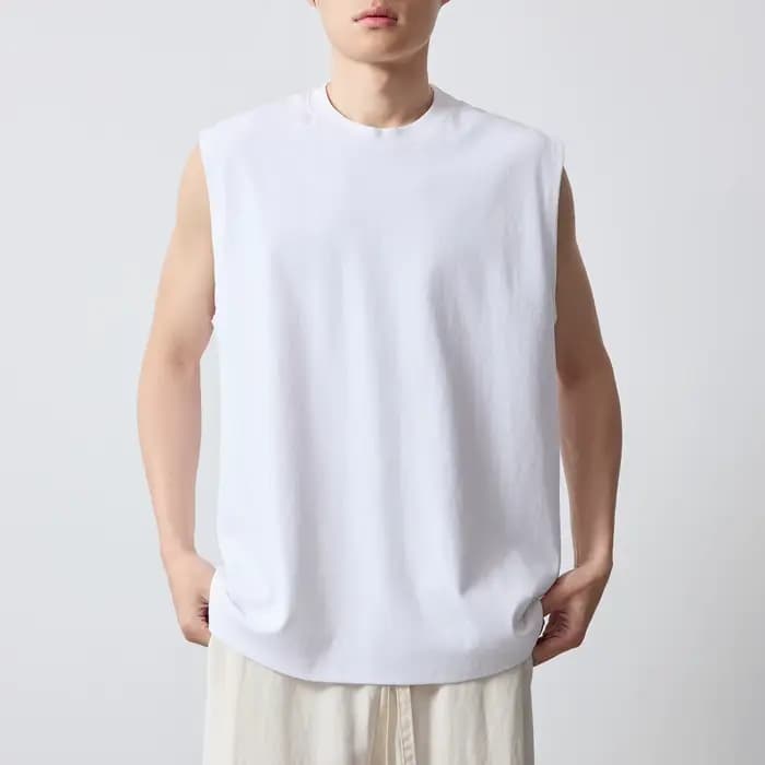 Débardeur Sport Urbain Homme – Nouvelle Collection Été 2026 – Couleur Unie Col Rond