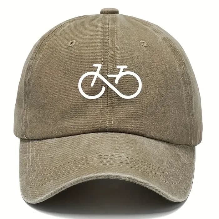 Casquette de baseball imprimée vélo vintage au design géométrique blanc pour la course