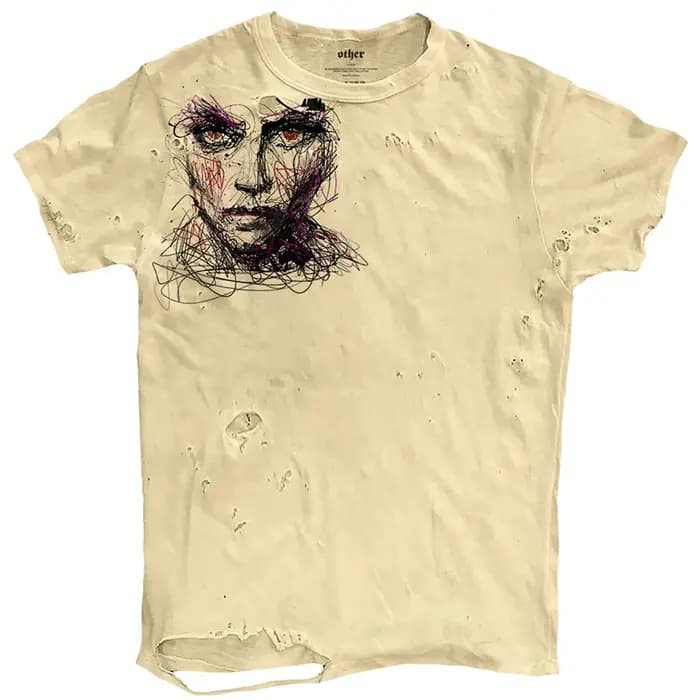 Graffiti déchiré hommes t-shirts Punk Harajuku Streetwear