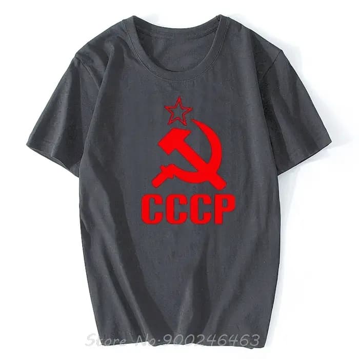 Nouveau coton CCCP lettre motif hommes T-shirt mode à manches courtes haut col en o
