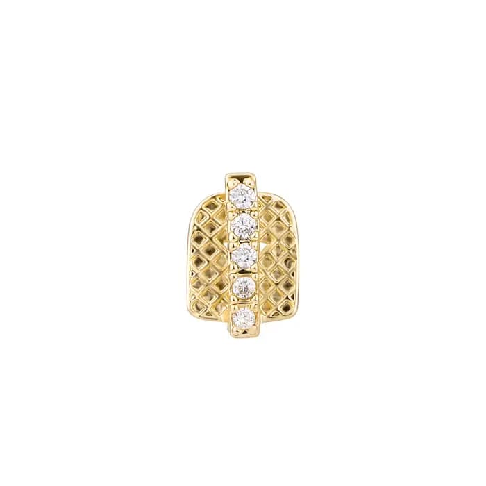 YOUNGX Hip Hop barre verticale unique dents en Zircon Grillz Y2K Vintage CZ pierre bouchons de dents