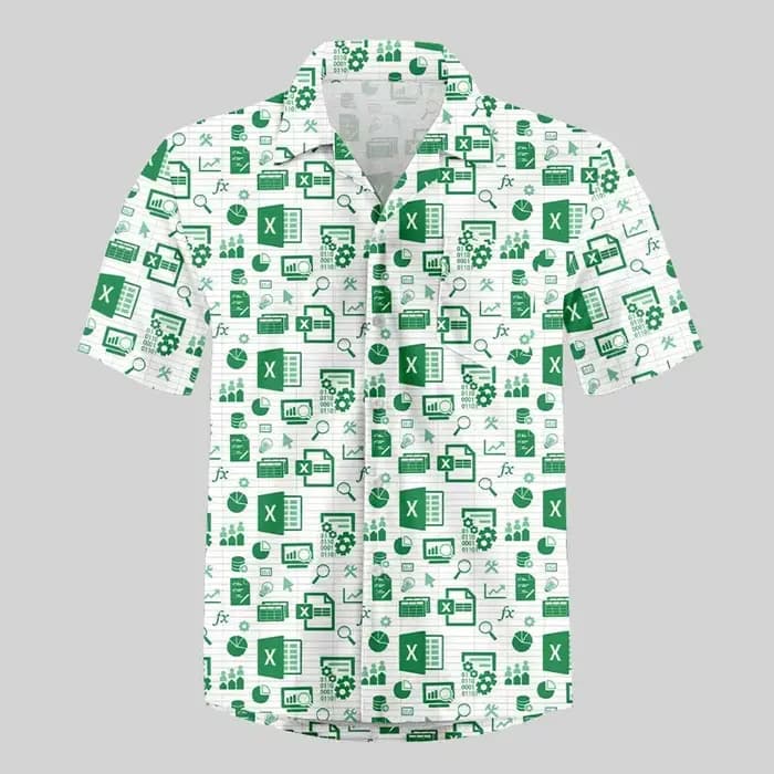 Chemise hawaïenne avec image imprimée en 3D