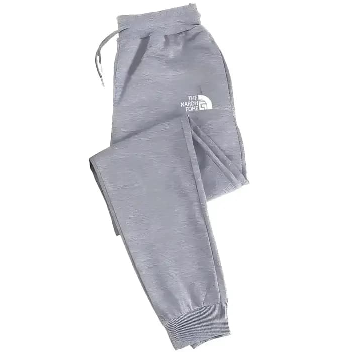 Joggers décontractés pour hommes avec cordon de serrage élastique à la taille et aux chevilles à revers – Tricot 100%