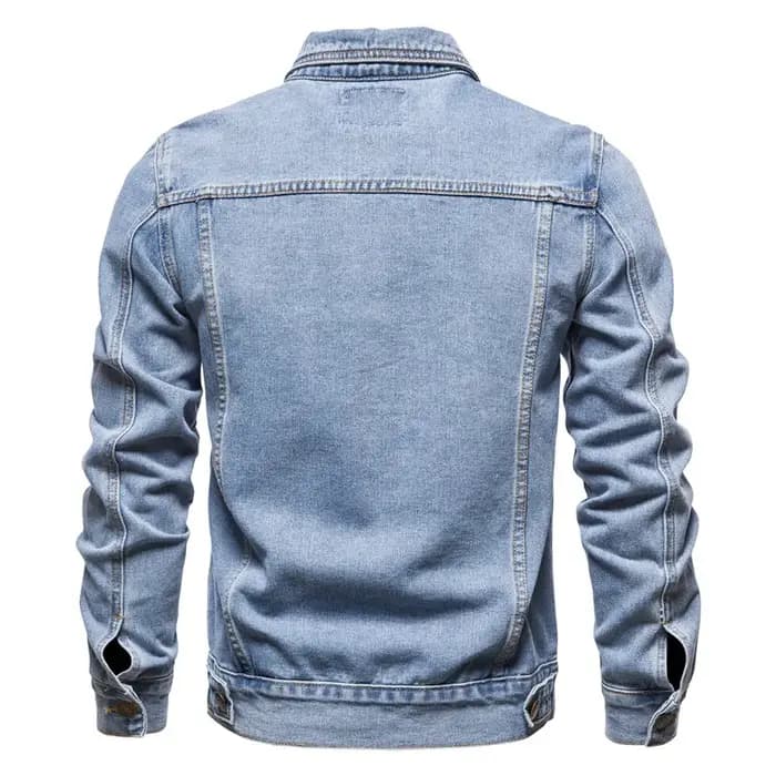 2025 automne Hommes solide Denim vestes mode moto Vintage jean vestes Hommes coupe ajustée coton déc