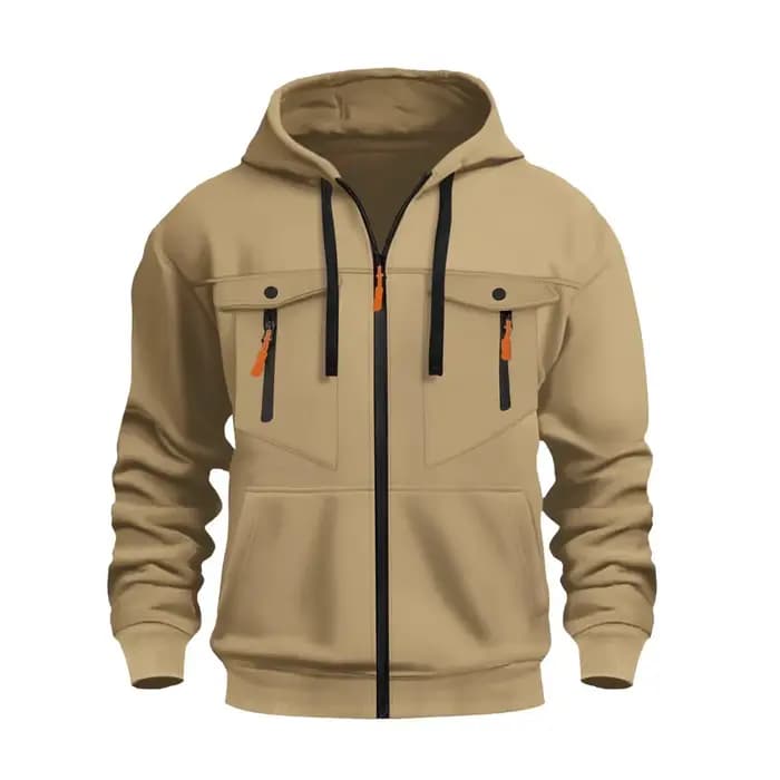 Sweat à capuche zippé décontracté pour homme 2026 – Style urbain tendance