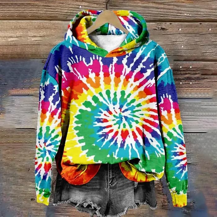Seulement haut à la mode coloré cravate colorant impression 3D sweats à capuche femmes automne sweats à capuche rue pull Y2K haut survêtement unisexe manteau