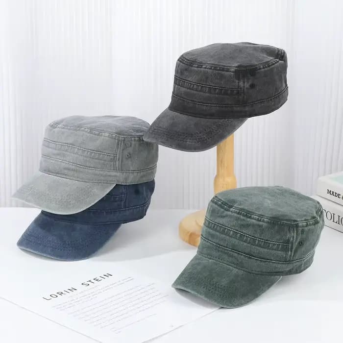 Casquette plate de l'armée en coton pur pour homme