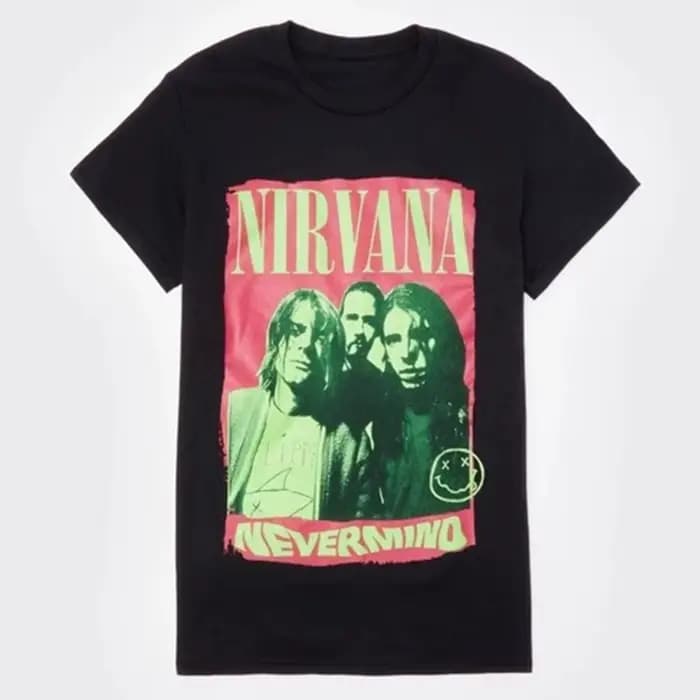 T-Shirt classique avec Logo rouge du groupe de Rock Nirvana