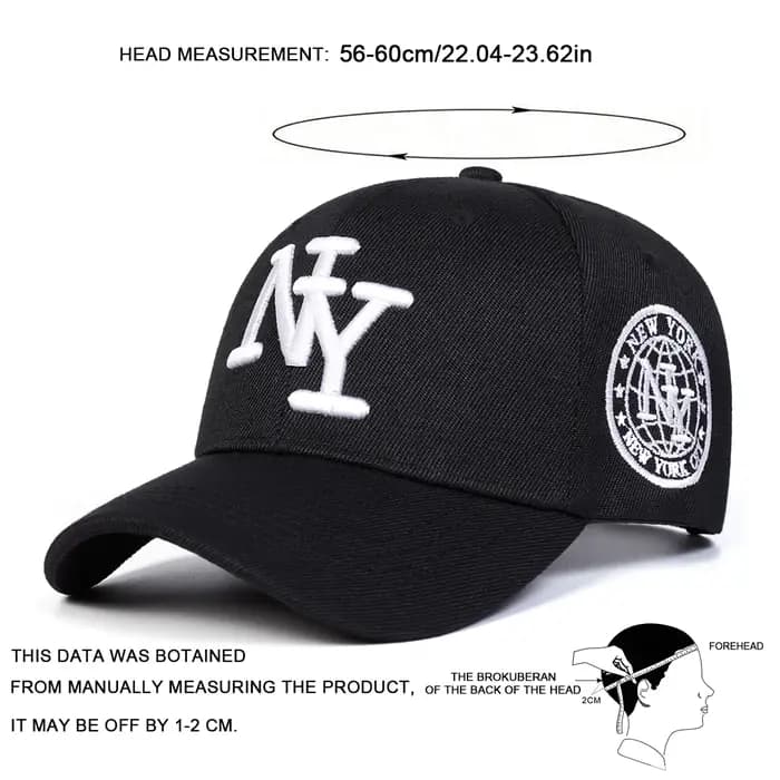 Casquettes de baseball unisexes avec broderie de lettres NY