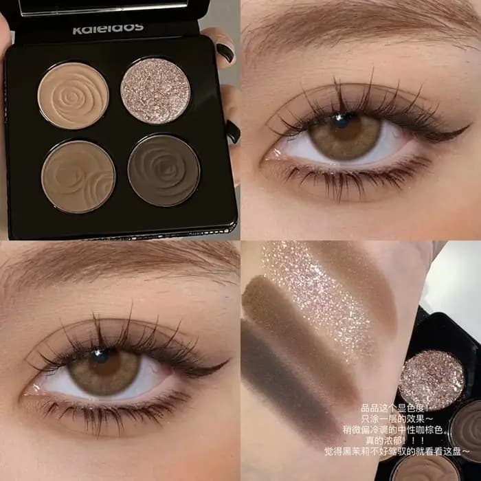 Kaleidos maquillage paillettes fard à paupières Palette 4 couleurs haute pigmentation miroitant Monochrome ombres à paup
