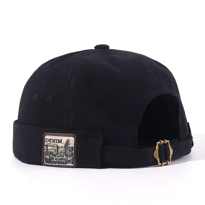 Bocca Vintage Docker casquette sans bords chapeau Skullcap rétro coton réglable couleur unie été aut
